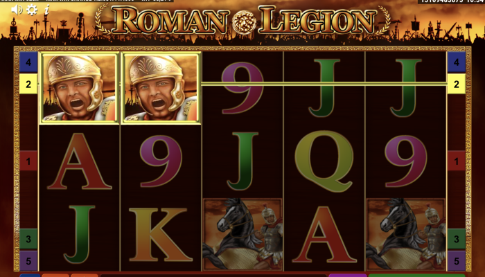Spieloberfläche des Roman Legion Spielautomaten nach einem Gewinn